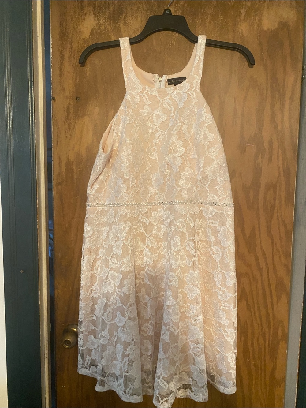 Nasty Gal Cream Lace Halter Girls' Party Dress